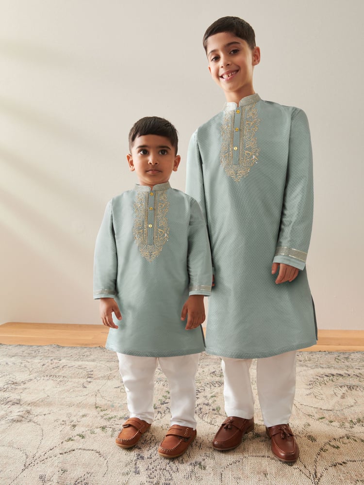 Turqouise Blue EID Kurta (3mths-16yrs) - Image 2 of 8