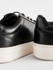 Black Leather Smart Lace-Up Trainers - Image 3 of 5