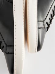 Black Leather Smart Lace-Up Trainers - Image 5 of 5