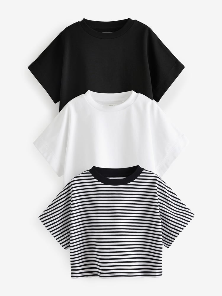 Monochrome Boxy T-Shirts 3 Pack (3-16yrs) - Image 1 of 6