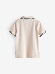 Putty Natural 100% Cotton Short Sleeve Polo Shirt (3mths-7yrs) - Image 2 of 3