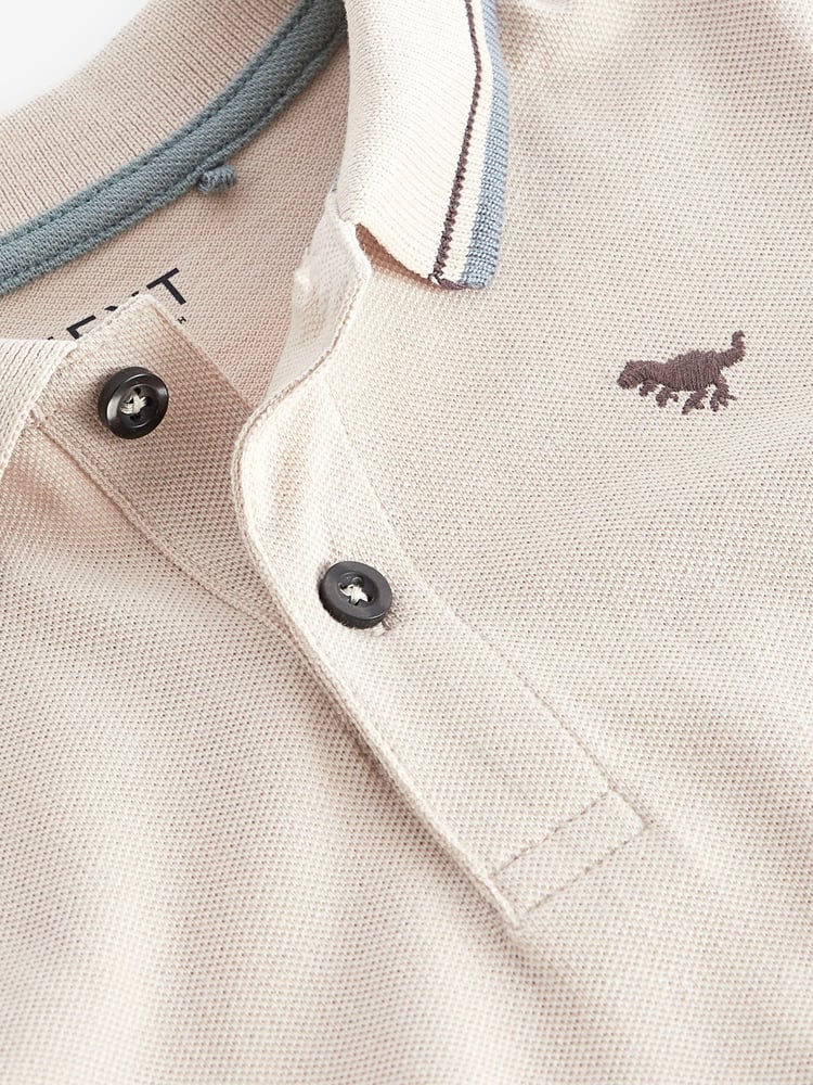 Putty Natural 100% Cotton Short Sleeve Polo Shirt (3mths-7yrs) - Image 3 of 3