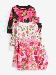 Pink/Black Floral Pyjamas 3 Pack (9mths-16yrs) - Image 7 of 12