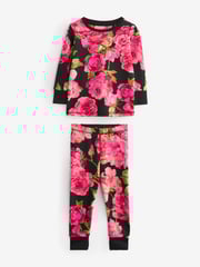 Pink/Black Floral Pyjamas 3 Pack (9mths-16yrs) - Image 8 of 12