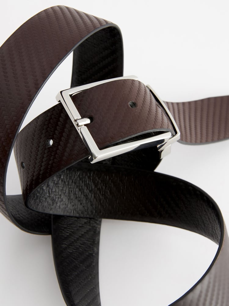 Black/Brown Carbon Print Reversible Belt - Image 4 of 4