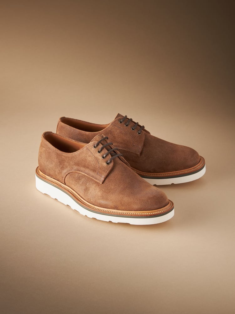 Tan Brown Suede Sanders for Next Wedge Derby Shoes - Image 1 of 7