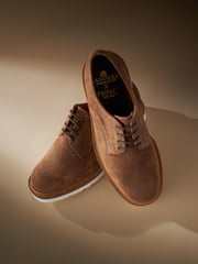 Tan Brown Suede Sanders for Next Wedge Derby Shoes - Image 4 of 7