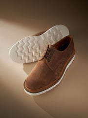 Tan Brown Suede Sanders for Next Wedge Derby Shoes - Image 6 of 7