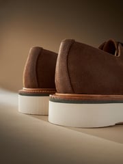 Tan Brown Suede Sanders for Next Wedge Derby Shoes - Image 7 of 7