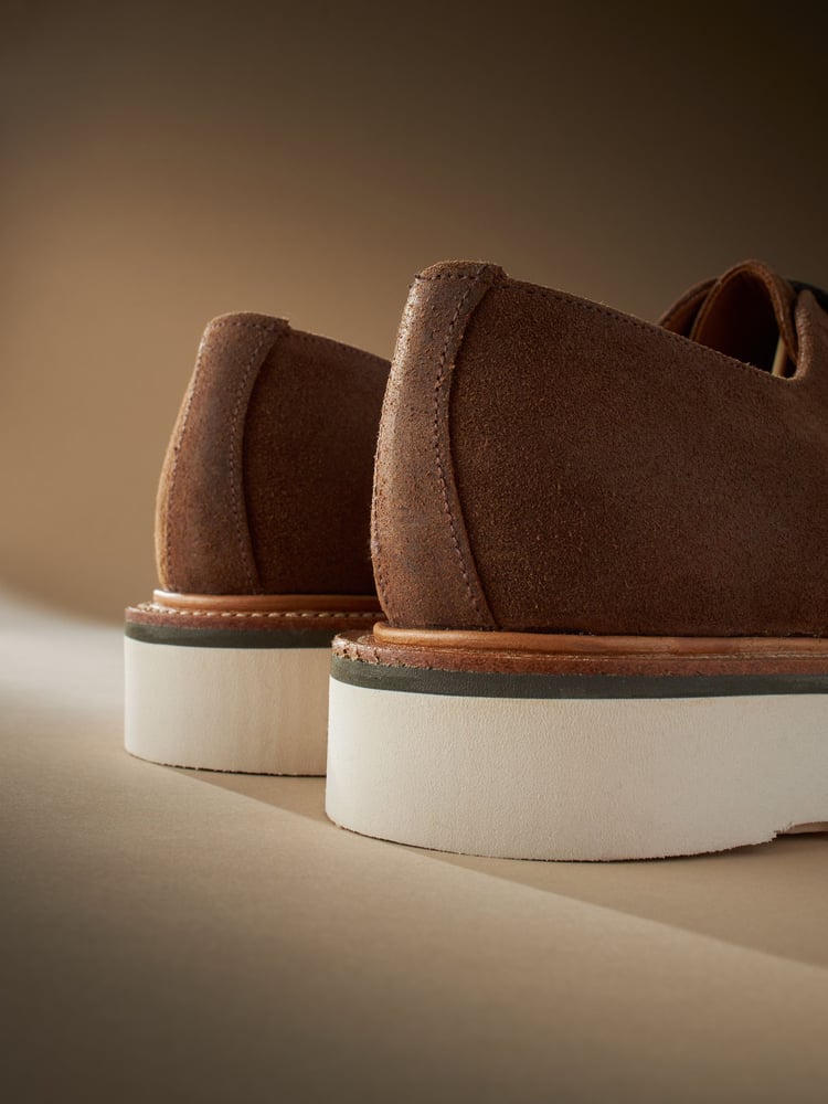Tan Brown Suede Sanders for Next Wedge Derby Shoes - Image 7 of 7