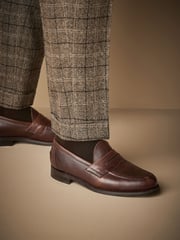 Brown Sanders for Next Leather Penny Loafers - Image 1 of 2