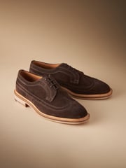 Brown Suede Sanders for Next Longwing Brogue Shoes - Image 2 of 7