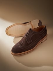 Brown Suede Sanders for Next Longwing Brogue Shoes - Image 4 of 7
