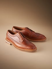 Tan/Brown Leather Sanders for Next Longwing Brogue Shoes - Image 2 of 9