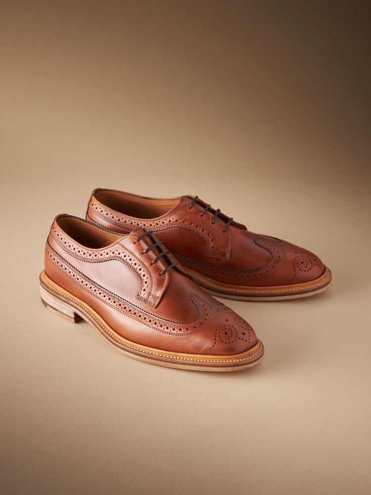 Tan/Brown Leather Sanders for Next Longwing Brogue Shoes - Image 2 of 9