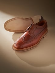 Tan/Brown Leather Sanders for Next Longwing Brogue Shoes - Image 7 of 9