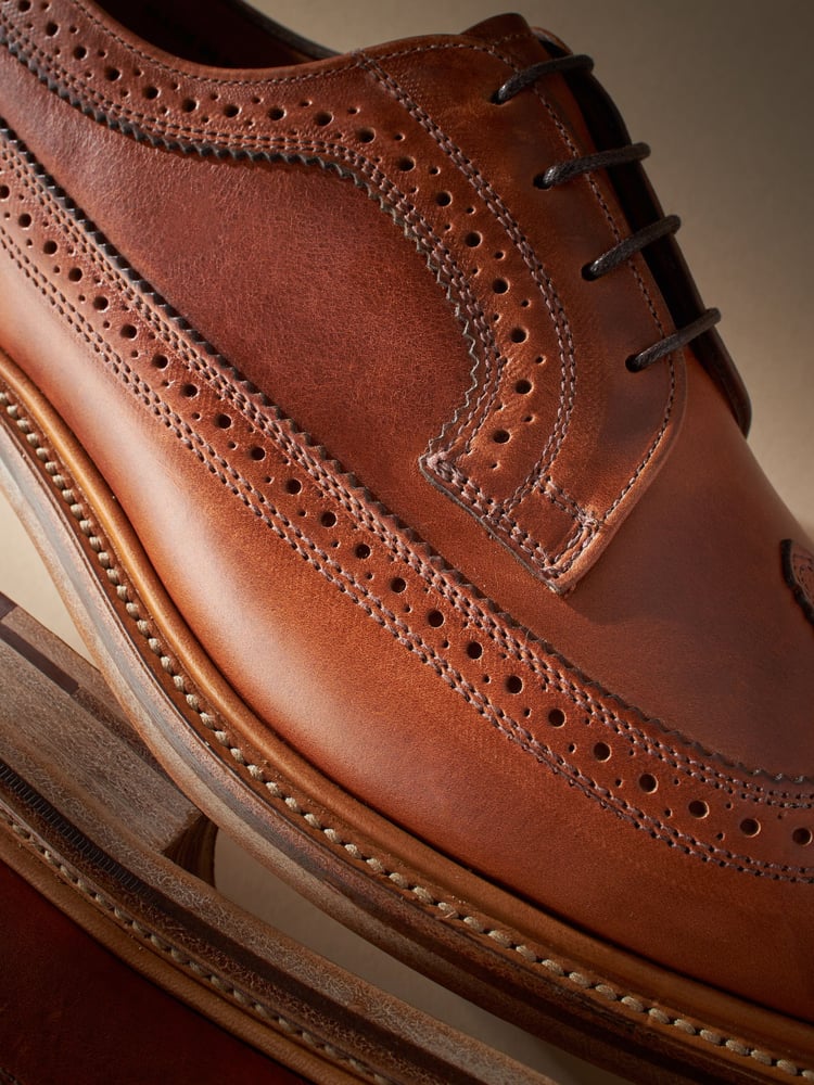 Tan/Brown Leather Sanders for Next Longwing Brogue Shoes - Image 9 of 9