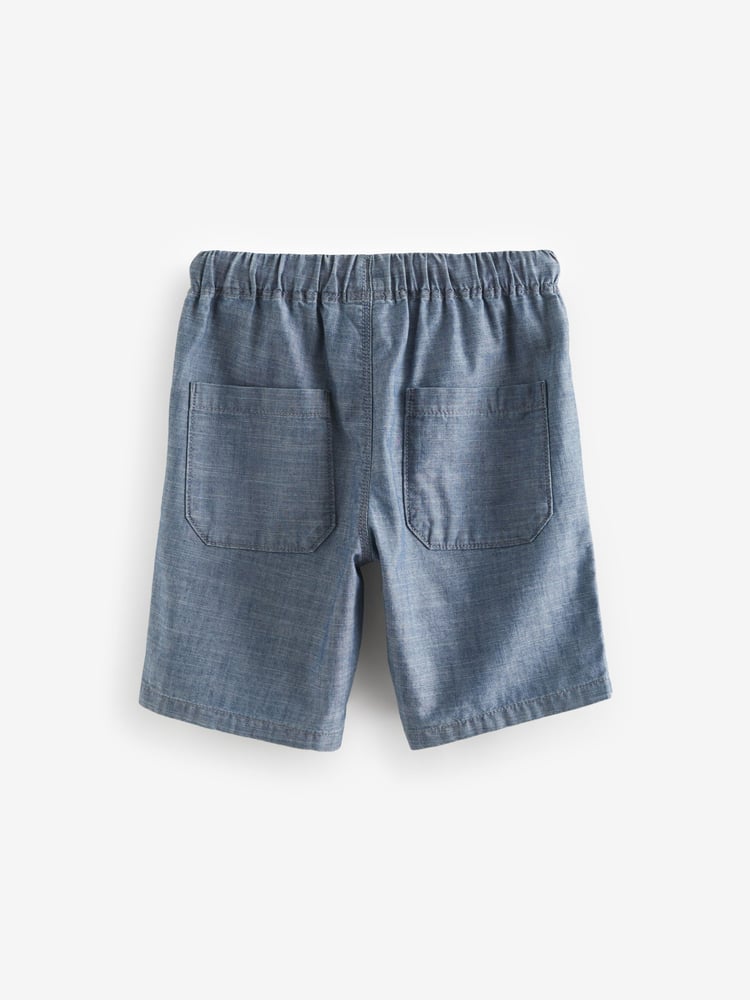 Blue Tones/White 4 Pack 100% Cotton Pull-On Shorts (3-16yrs) - Image 2 of 3