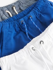 Blue Tones/White 4 Pack 100% Cotton Pull-On Shorts (3-16yrs) - Image 3 of 3