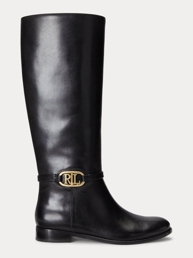 Lauren Ralph Lauren Bridgette Burnished Leather Tall Boots - Image 1 of 4