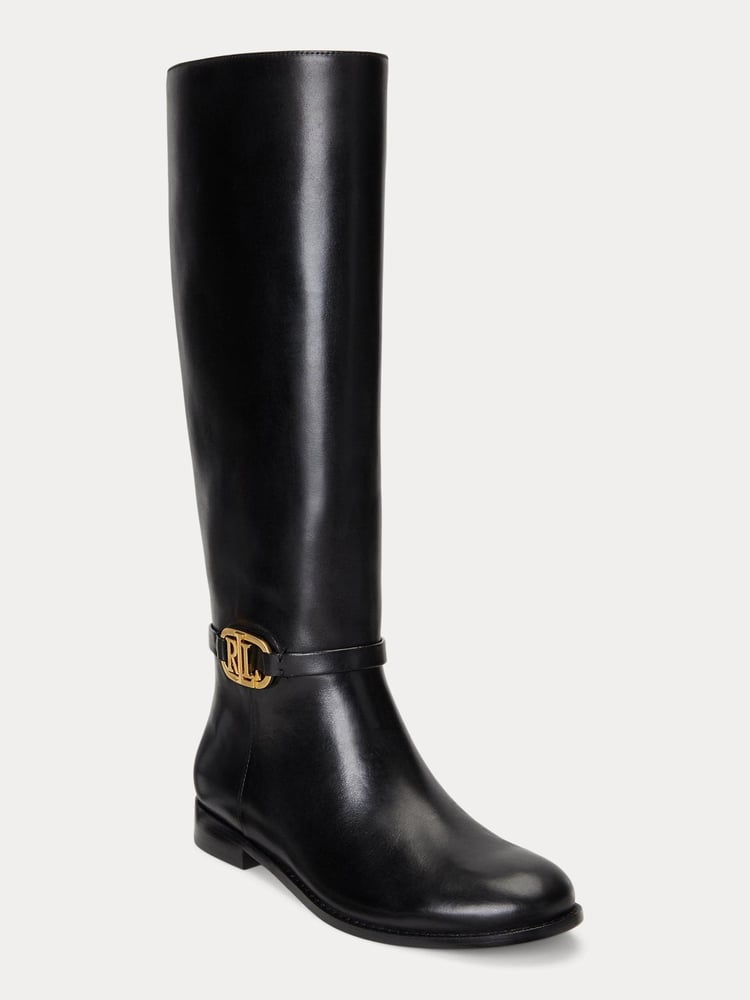 Lauren Ralph Lauren Bridgette Burnished Leather Tall Boots - Image 2 of 4