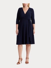Lauren Ralph Lauren Curve Midi Surplice Dress - Image 4 of 8
