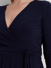 Lauren Ralph Lauren Curve Midi Surplice Dress - Image 7 of 8