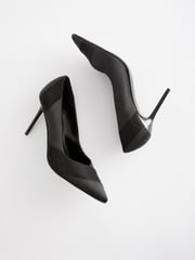 Black Forever Comfort® Sequin Point Toe Slingback Heels - Image 2 of 5