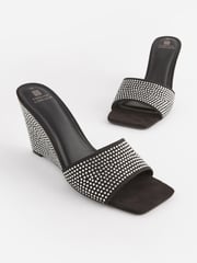 Black Forever Comfort® Bling Wedges - Image 1 of 6