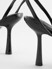 Black Forever Comfort® Real Feather Heel Sandals - Image 4 of 5