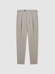 Reiss Oatmeal Beadnell Slim Fit Brushed Wool Trousers - Image 2 of 4
