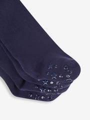 JoJo Maman Bébé Navy Blue 2-Pack Cotton Rich Tights - Image 3 of 3