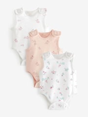Pink Premature Baby 100% Cotton Vest Bodysuits 3 Pack - Image 1 of 6