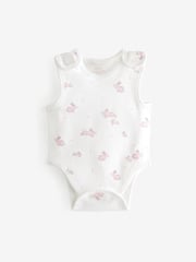 Pink Premature Baby 100% Cotton Vest Bodysuits 3 Pack - Image 4 of 6
