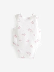 Pink Premature Baby 100% Cotton Vest Bodysuits 3 Pack - Image 5 of 6