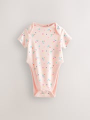 Pink Hip Dysplasia Short Sleeve 100% Cotton Bodysuits 3 Pack - Image 2 of 6