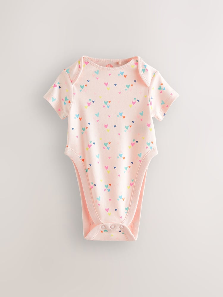 Pink Hip Dysplasia Short Sleeve 100% Cotton Bodysuits 3 Pack - Image 2 of 6