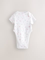 Pink Hip Dysplasia Short Sleeve 100% Cotton Bodysuits 3 Pack - Image 4 of 6