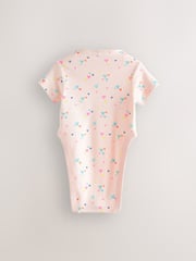 Pink Hip Dysplasia Short Sleeve 100% Cotton Bodysuits 3 Pack - Image 5 of 6