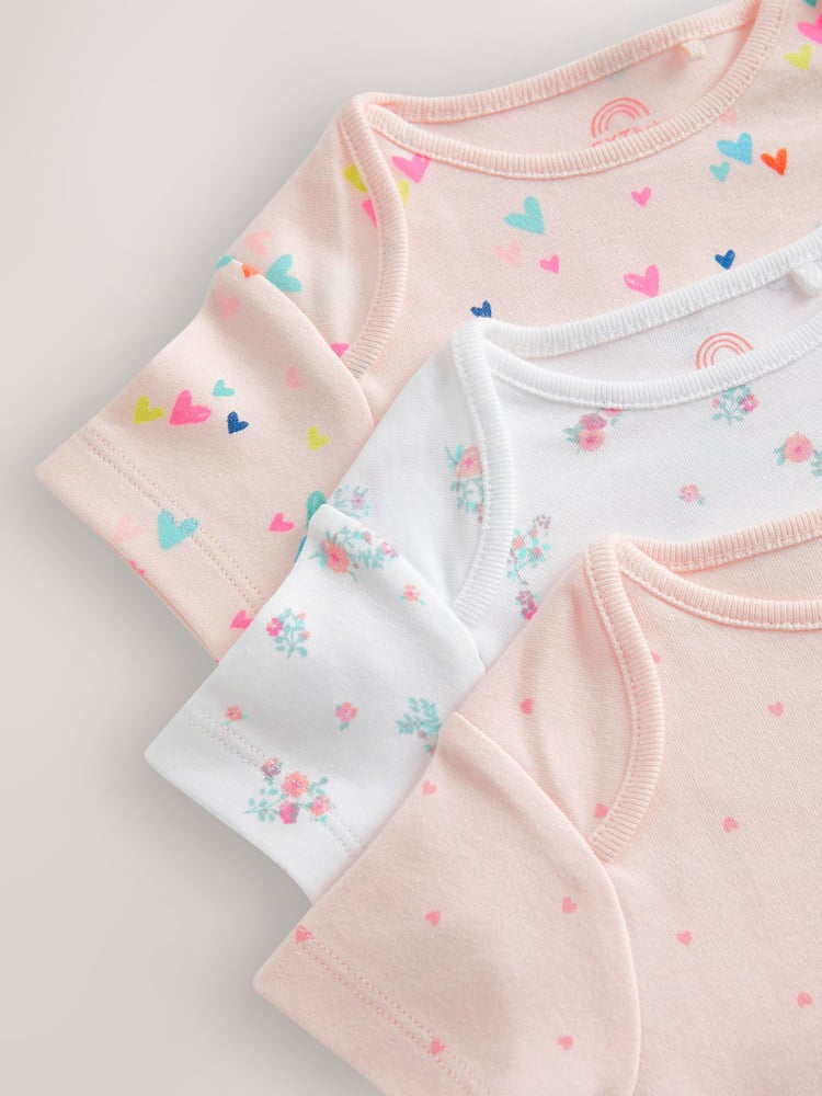 Pink Hip Dysplasia Short Sleeve 100% Cotton Bodysuits 3 Pack - Image 6 of 6
