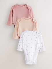 Pink Hip Dysplasia Long Sleeve 100% Cotton Bodysuits 3 Pack - Image 1 of 6