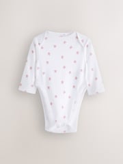 Pink Hip Dysplasia Long Sleeve 100% Cotton Bodysuits 3 Pack - Image 3 of 6