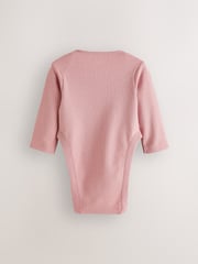 Pink Hip Dysplasia Long Sleeve 100% Cotton Bodysuits 3 Pack - Image 5 of 6