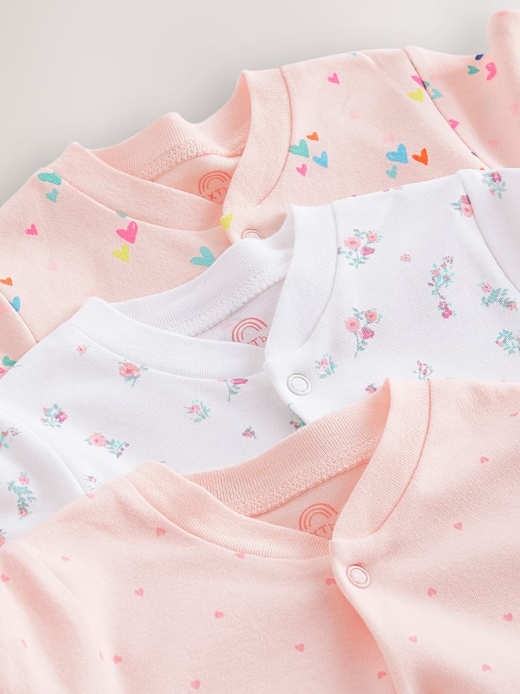 Pink Baby Hip Dysplasia 100% Cotton Sleepsuits 3 Pack (0-3yrs) - Image 6 of 6