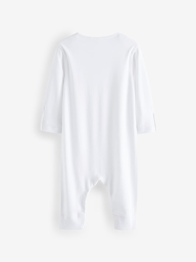 White Kind to Skin Baby Sleepsuits 3 Pack (0-2yrs) - Image 2 of 3