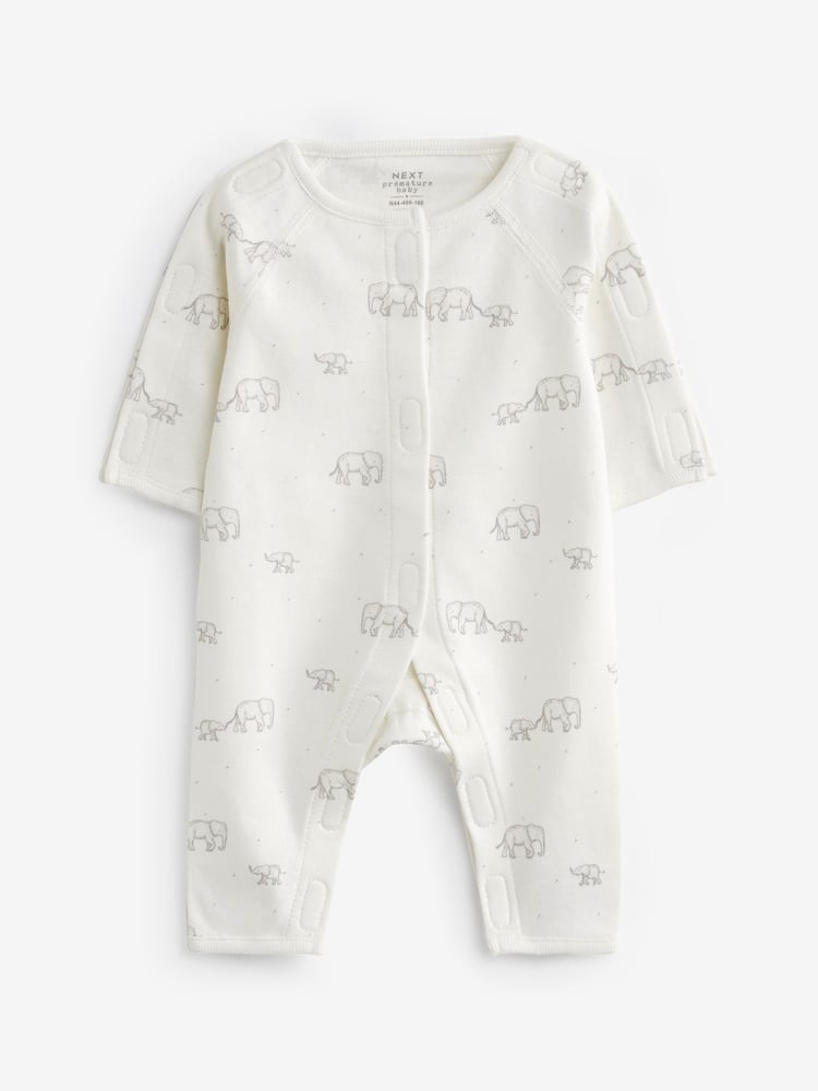 Neutral Premature Baby 100% Cotton Sleepsuits 3 Pack (0-0mths) - Image 2 of 6