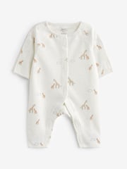 Neutral Premature Baby 100% Cotton Sleepsuits 3 Pack (0-0mths) - Image 4 of 6