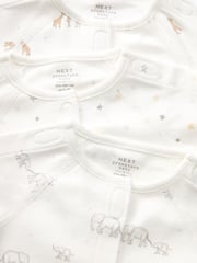 Neutral Premature Baby 100% Cotton Sleepsuits 3 Pack (0-0mths) - Image 6 of 6