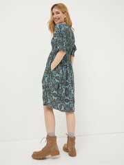 FatFace Green Pacey Mirrored Floral Dress - Image 2 of 6