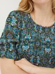 FatFace Green Pacey Mirrored Floral Dress - Image 5 of 6